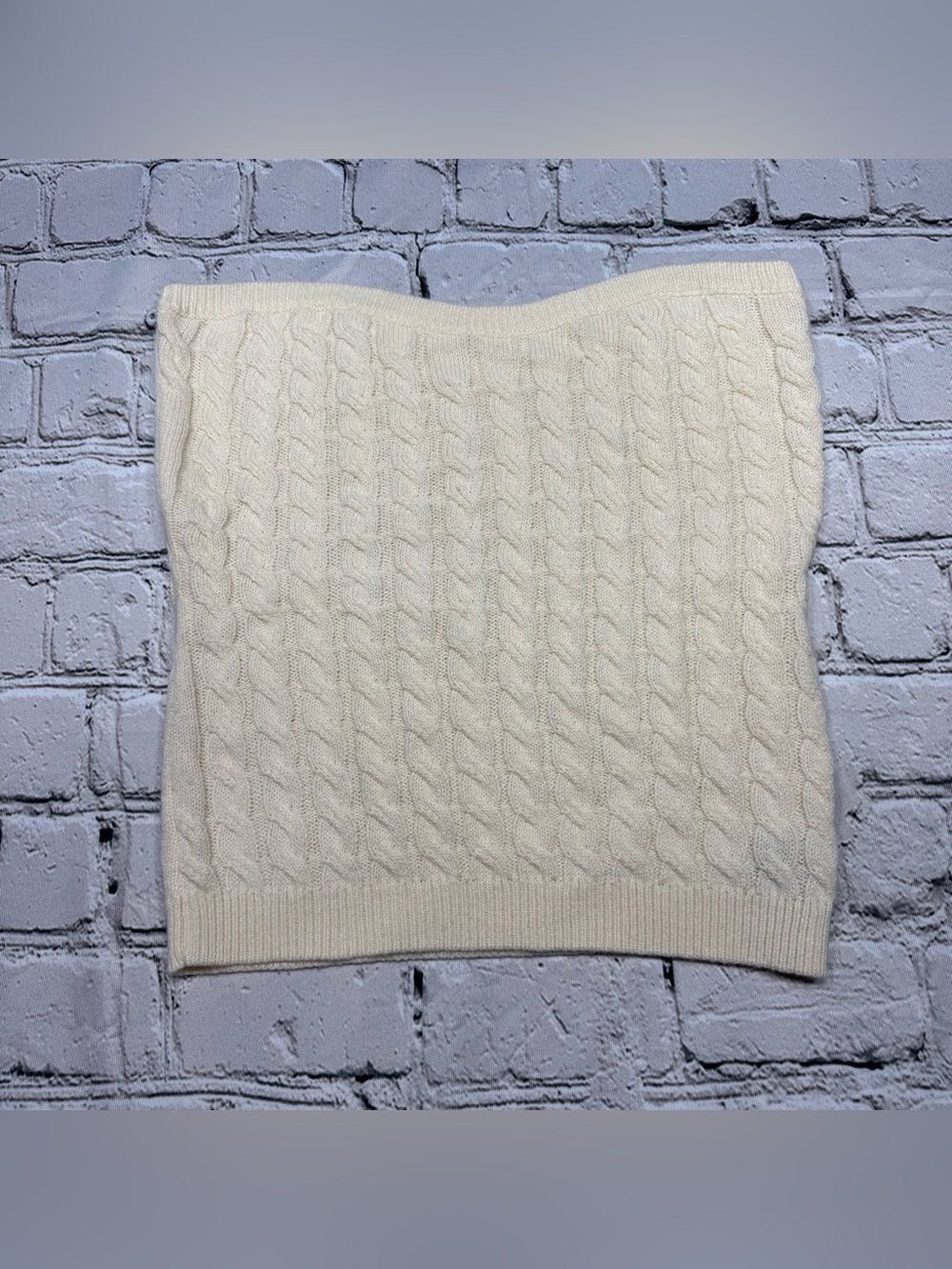 Cider Cream Cable Knit Strapless Tube Top Sweater Y2K Inspired Preppy Size Small